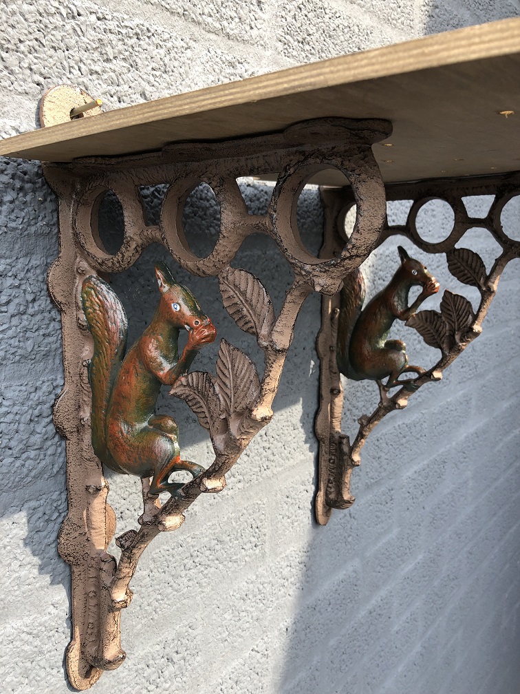 Squirrel Cast Iron Bracket | Hanging Basket | Wall Hook | Shelf Bracket