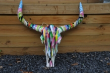 Bulls skull - full colour - polystone