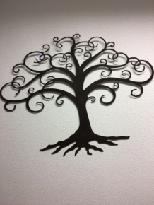 Baum des Lebens, Wandschmuck, Metall braun