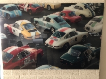 Wanddekoration Kunst auf Glas, Vollfarbe Oldtimer & Porsche, sehr schön!