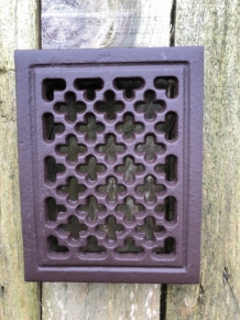 1 hot air / ventilation grille for fireplace, rectangular, cast iron brown