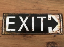 Beautiful metal sign wall sign with: EXIT.