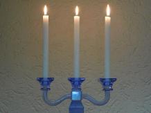 Candlestick - Blue - 35 cm - Glass