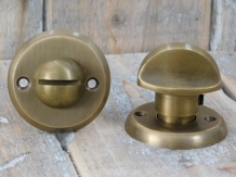 Rotary lock, polished brass for toilet or bathroom