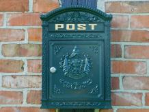 Wall mailbox Post - Green - Alu