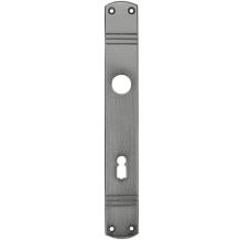 1 Long door plate ''Laudi'' in nickel matt, 1930s style, room door lock suitable bb72.