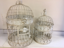 Set of beautiful round metal bird cages, very pretty in design!!!