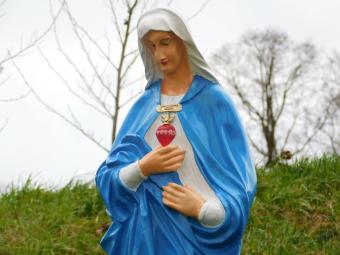 Statue of Mary - 110 cm - Polystone in Colour