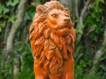 Statue Orange Lion - 35 cm - Stone
