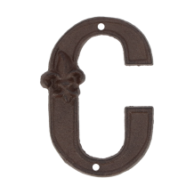 Tasteful letter “C” for your house wall, antique house number extension