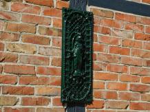 Door grille with Woman - Cast iron - Green - Grille