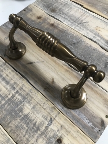 Door handle - handle for the front door, brass patinated, beautiful design!