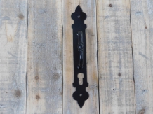 Door handle with keyhole, black powder-coated, handle / door handle.