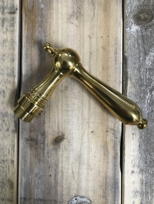 1-door handle in polished brass including mandrel 8 x 8 mm