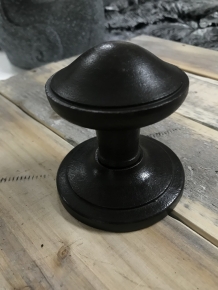Fixed doorknob with rosette - wrought iron - dark brown 