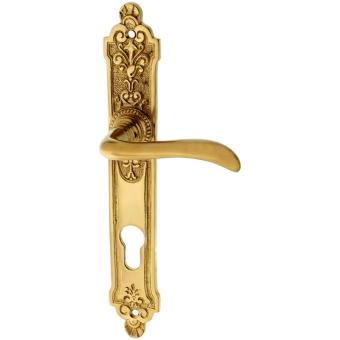 Door fitting in set Belin in brass, patinated