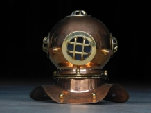 Nautical copper-brass diving helmet, beautiful!!