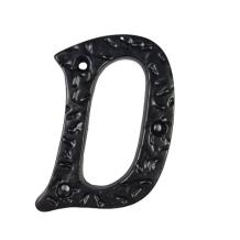 House letter D - Black - Cast iron