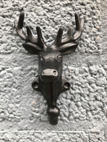 Deer head crochet, black clothes hook, coat rack