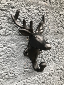 Deer head crochet, black clothes hook, coat rack