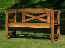 Wooden garden bench - 220 cm - with backrest