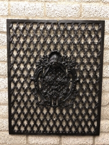 Cast iron door-window grille, wall ornament, black, beautiful wrought iron !!!