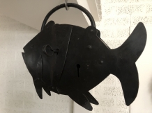 Large metal lock in the shape of a large fish, great and unique!!