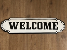 Wandschild, Namensschild XL, mit Text: WELCOME im alten Look