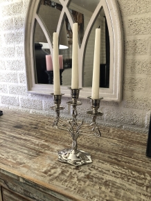 Candlestick, table lamps, nickel, 3 arms