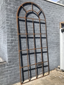 Large stable window, to be built in or as a wall decoration, an exclusive window frame