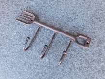 Coat rack fork - cast iron - brown