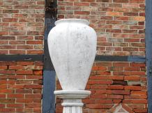 Classic Garden Vase on Round Pedestal - 120 cm - Stone