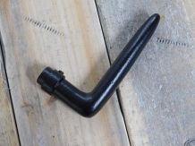 1 x door handle Dudoc black coated, antique solid look.