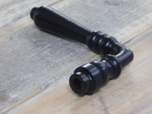 1 Door handle, tough and solid matt-black, weatherproof.