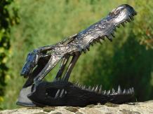 Sculpture crocodile head - Aluminium - Abstract