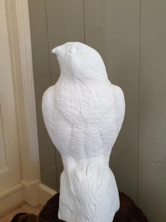 garden statue of a white eagle, eagle