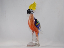 Glass sculpture Parrot in Murano style