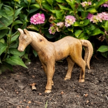 Figuur paard, houtfiguur - dierenfiguren, decoratie - 32 cm x 26 cm