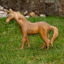 Figuur paard, houtfiguur - dierenfiguren, decoratie - 32 cm x 26 cm