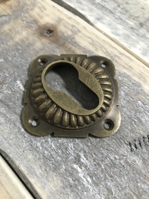 Lock rosette for cylinder lock - PZ - patinated brass