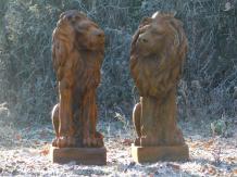 Set leeuwen - links en rechts kijkend - polystone oxid