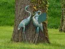 Set of Herons - Turquoise with Gold - Metal