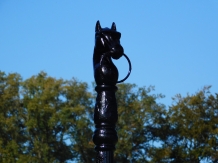 Stand post with horse head - black - cast iron, only 2 left