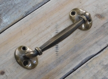 Furniture handle, nostalgic pull handle, door handle made of brass patinated - small