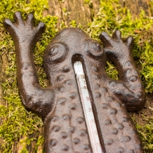 Frosch als Thermometer, Außenthermometer als Kröte, Landhausstil