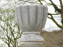Round Vase on Pedestal - 110 cm - Stone