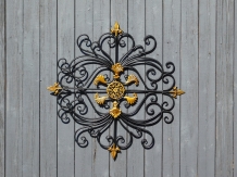 Wall ornament Vivere - window grille - black with gold - wrought iron, only 2