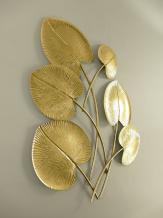 Wandornament Blume - 63 cm - Gold - Eisen