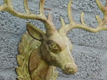 Wall ornament Deer - green/brown - cast iron