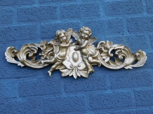 Engel Wandschmuck, Kabinettstück, Polystone Farbe Bronze-Gold